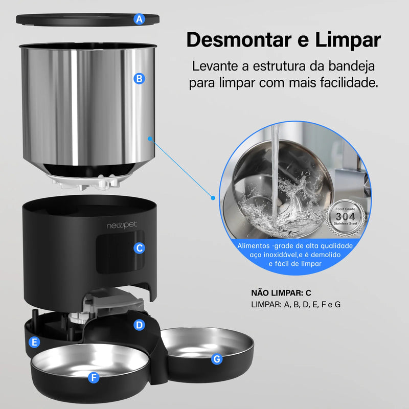 Alimentador Pet Automático 5L - Com Voz