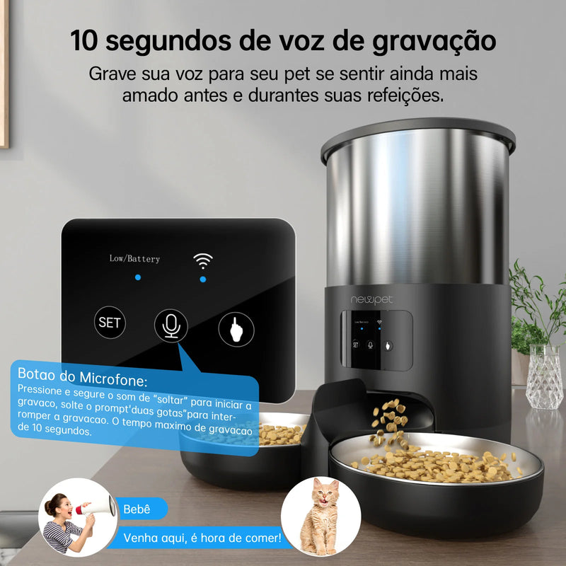 Alimentador Pet Automático 5L - Com Voz